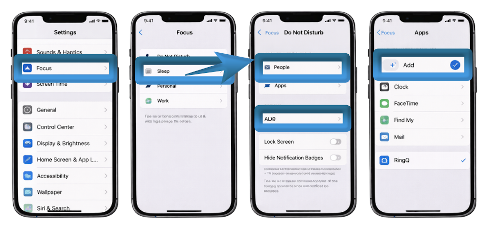 RingQ iOS App Do not Distrub and Focus settings